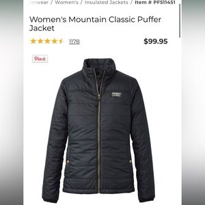 L.L. Bean Women’s Mountain Classic Puffer Coat in Black